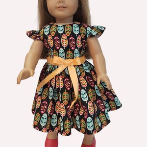 Fall 18&quot; Doll dress - Ruffle sleeves doll dress - Dress for dolls- 18 in doll dress - Doll clothes