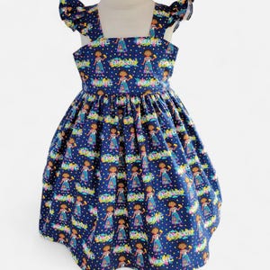 Encanto dress, Mirabel dress,  Ruffle sleeve Mirabel dress, Girls Encanto dress, Mirabel girls party dress, Blue Mirabel dress