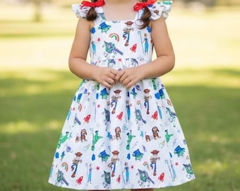 Vestido de Toy Story para niñas: Vestido de fiesta de Jessie, Buzz y Woody - Vestido de Toy Story para niñas - Vestido de vacaciones de Disney
