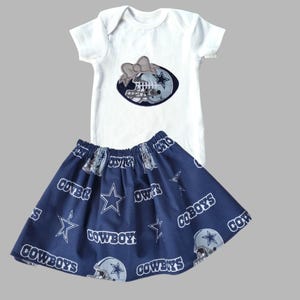 Cowboys Baby Girl Outfit: Embroidered Skirt Set - Game Day Style