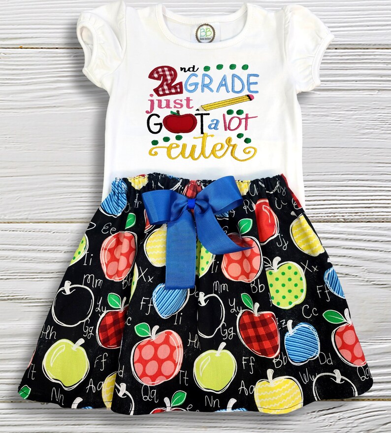 2nd Grade Outfit, Back to School Girls Outfit, School Shirt and Skirt ...