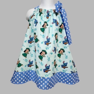 Lilo - Stitch pillowcase girl dress, Birthday dress, Stitch dress, Pillowcase dress with Lilo - Stitch, birthday girl  Stitch dress
