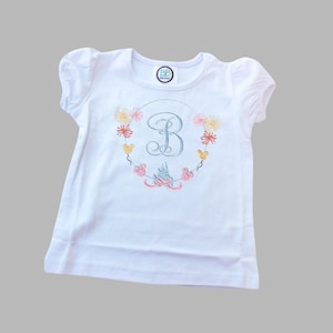 Princess castle personalized girls shirt - Minnie monogram shirt -  Monogram castle girls shirt - Embroider shirt