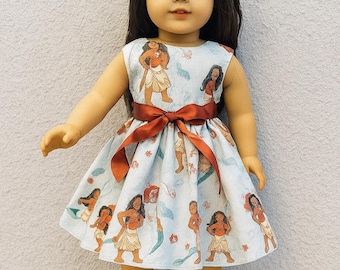 Moana & Little Mermaid Doll Dress - 18 in Doll Dress - Princess Doll Dress - Dress for 18 in Dolls