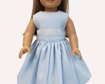 18 in Doll dress, Blue doll dress, 18 in Doll clothes, Doll dress for any 18 in doll, Doll dresses