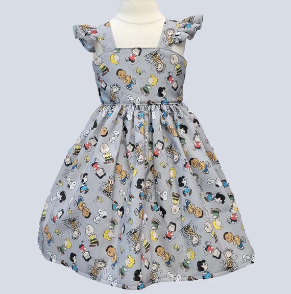 Peanuts Dress: Charlie Brown & Snoopy Girls Dress - Woodstock Girls Dress - Snoopy Dress - Girls Dress
