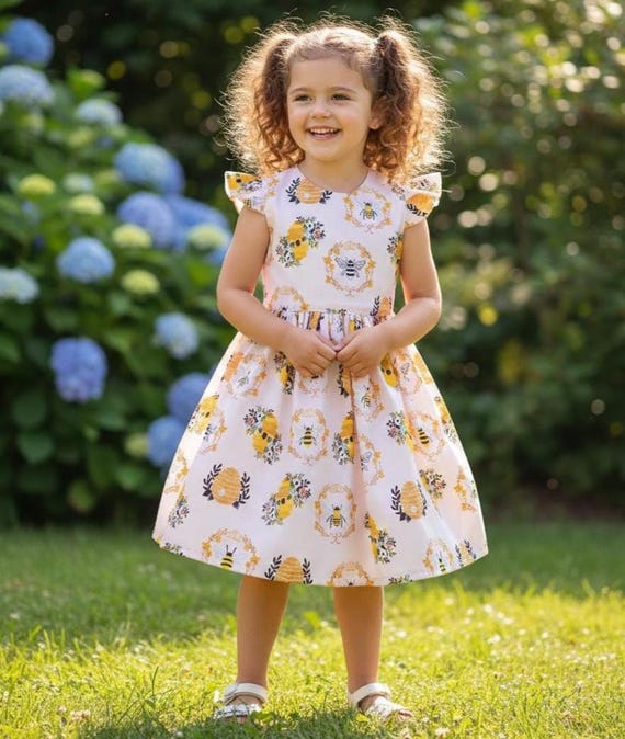 Beehive Dress-Toddler Bees Party Dress - Bees 1st Birthday Girls Dress - Beehive Girls Dress - Girls Dress - Little Girl Dress