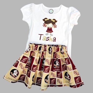 Game day FSU Seminoles cheerleader girls outfit- Football outfit-Seminoles personalized outfit - Girls FSU outfit - Fla State girls outfits