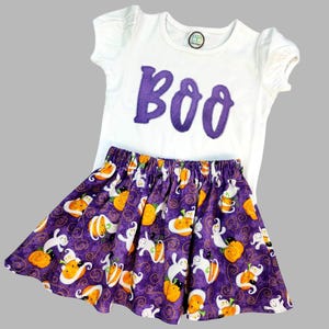 Halloween outfit - Boo Halloween shirt skirt - Halloween little girls outfit - Halloween skirt - Fall outfit - Halloween baby girl outfit