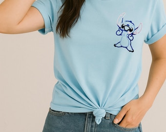 Disney Stitch Shirt Embroidered – Lilo and Stitch Comfort Colors Tee – Disneyland Shirt – Alien Shirt – Women Stitch Shirt