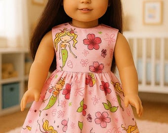 in Doll Dress Pink Mermaid Outfit – Mermaid Doll Dress, Doll Clothes, AG Dress, Dress for AG Dolls, 18 Inch Doll Clothes