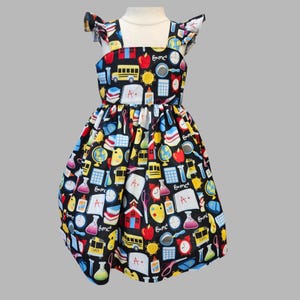 Kindergarten dress, School girls dress, Back to school dress, 1st day school, Girls school dress, Alphabet Dress, Preschool Dress