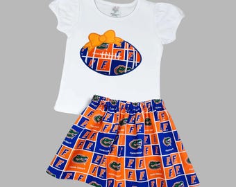 Football Outfit - Personalized Univ. Girls Game Day Outfit - Gator Outfit - Girl Football Set