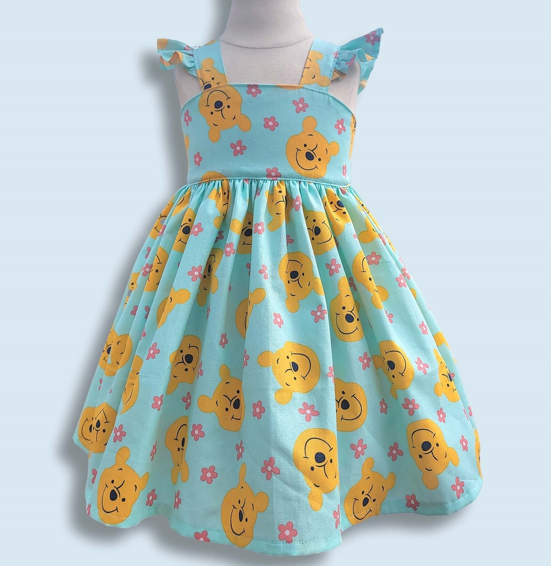 Terry Stuff Dress For Baby Girl In Bear Print  Green Color main image 1