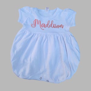 Personalized girls romper -  Monogram baby girl bubble romper - Girls rompers - Little girls rompers