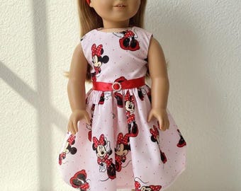 Vestido de Minnie para muñecas de 45 cm, color rosa. Vestido de Minnie para muñecas de 45 cm, color rosa. Vestido para muñecas de 45 cm.