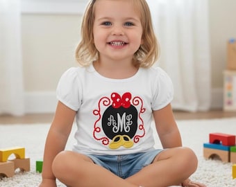 Minnie Mouse Girls Shirt - Personalized Minnie Shirt - Minnie Bow Show Girls Shirt - Minnie Little Girl Monogram Shirt