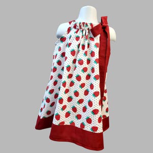 Strawberry dress, Strawberry girl dress, Berry birthday dress, Pillowcase berry dress, Pillowcase dress, Girls birthday strawberry dress