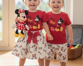 Siblings First Disney Trip Outfit - Mickey Siblings Outfit Girl and boy Outfit- Boys Mickey Outfit - Boys / Girl Disney Trip Outfit