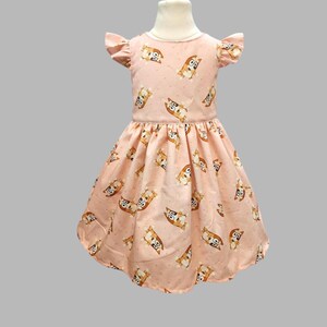 青い犬のドレス - 犬の説教パーティードレス - 青い犬の姉妹ビンゴドレス - 小さな女の子の犬のビンゴドレス - 女の子の犬のドレス