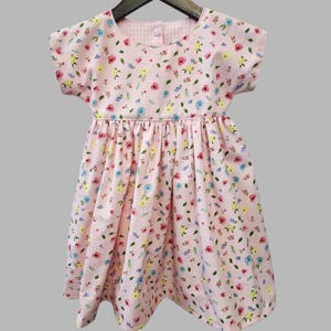 Pink flower girl dress - Little girl dress - Floral girl dress - Pink Twirl floral print dress - Toddler girl dress - Birthday dress