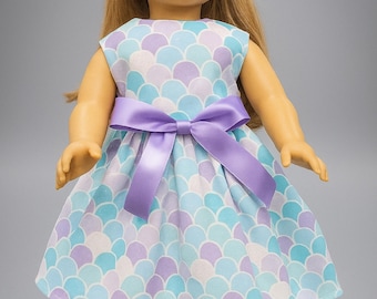18 Inch Mermaid Doll Dress – Under the Sea Dress for American Girl Dolls, 18 in Doll Clothes, Sparkly Pastel Dress for Dolls