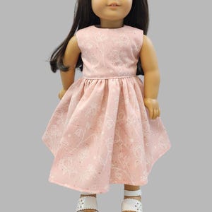 18&quot; Doll dress - Flowers doll dress -Pink & White flower doll dress - 18&quot; in Doll dress - Dress for 18&quot; dolls - Doll clothes - Doll dress