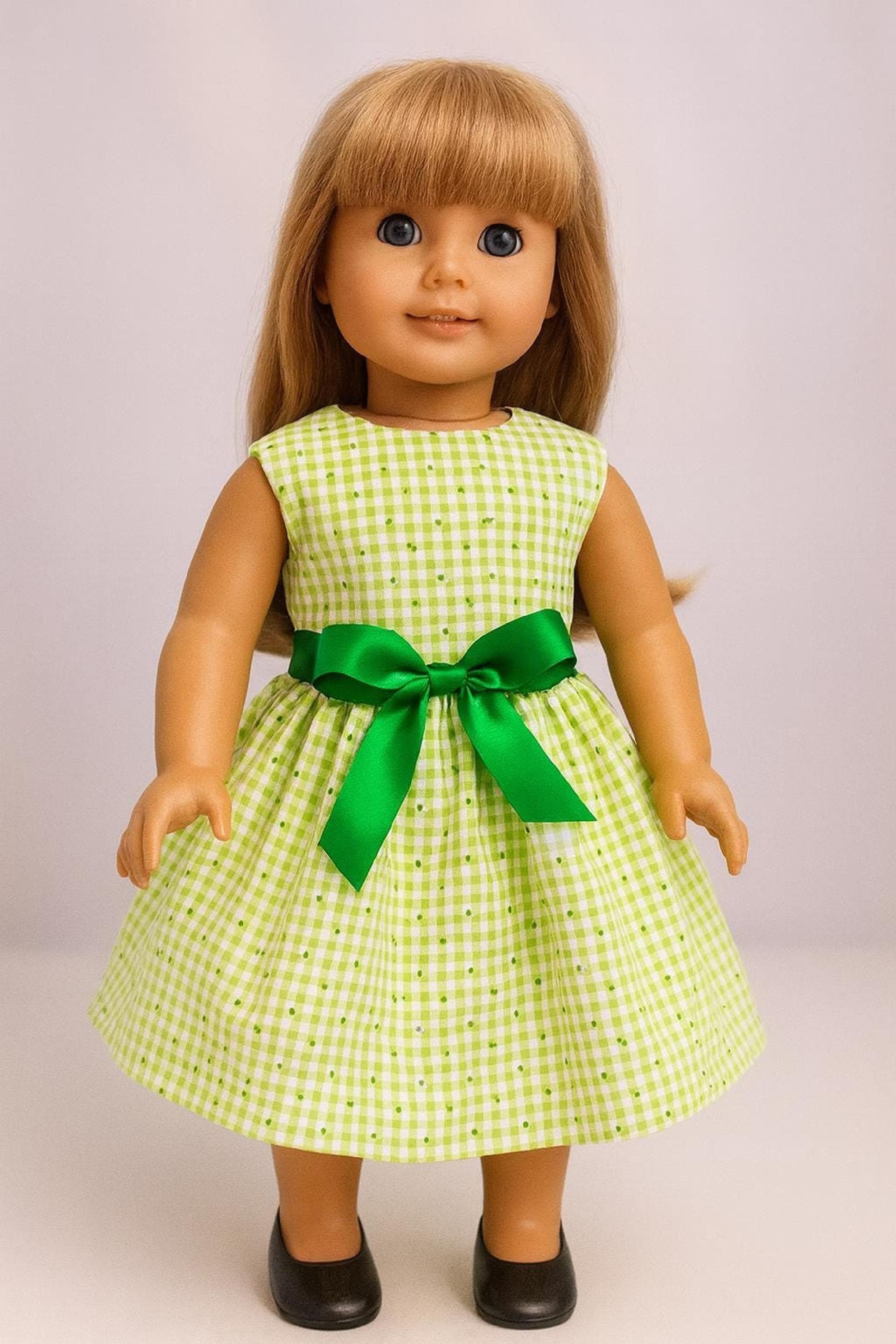 Green Gingham Doll Dress 18 in Doll Dress  Green Doll Dress, AG Doll  Clothes, American Girl Dress, 18 Inch Doll Clothes, Doll Dress - Etsy