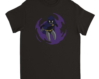 Raven Teen Titans Portal voorkant en seizoen 1 afleveringen achterkant T-shirt