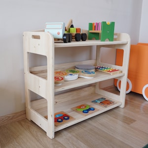 Handmade Toy shelf, Montessori Shelf for Toddlers, Childrens Bookcase, Montessori Furniture