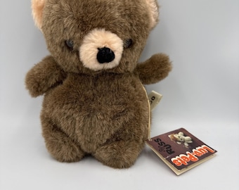 Peluche vintage raro de oso de peluche Baboo de Russ Berry de Luv Pets de 1979 con etiquetas.