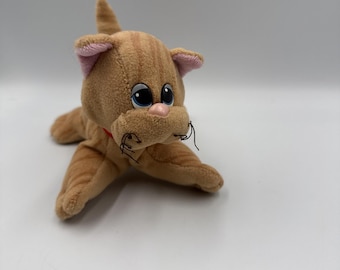 Peluche vintage Pound Puppies Purries, gatito naranja y marrón de 7 pulgadas, marca Tonka, años 80.