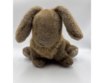 Conejo de peluche Gund vintage de 1985, marrón, con ojos azules, de 30 cm (12 pulgadas).
