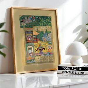 Shirin and Farhad printable poster for traditional Persian home decor.