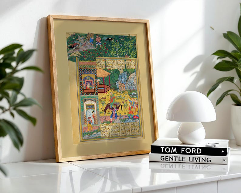 Shirin and Farhad printable poster for traditional Persian home decor.