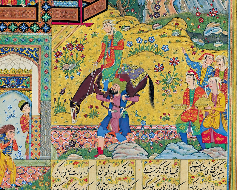 detail of a vintage Persian calligraphy art available as an instant download.