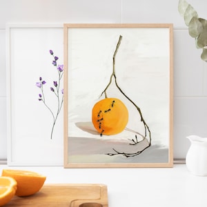 Kitchen Wall Art, Orange Poster Print, Modern Food Art, Kitchen Decor, Food Art, Food Poster, Restaurant Wall Art, Digital Download