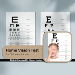 Pediatric Eye Chart Poster | Snellen Vision Test for Kids | Children&#39;s Eye Exam Wall Art | Digital Download