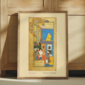 Persian Miniature Hafez Poem Wall Art | Iranian Negargari Painting | Persian Miniature Print | Persian Home Decor | Iranian Gift Idea