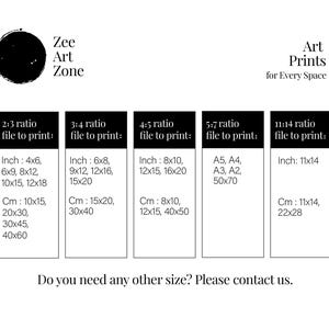 ZeeArtZone offers Art Prints in 5 different sizes.