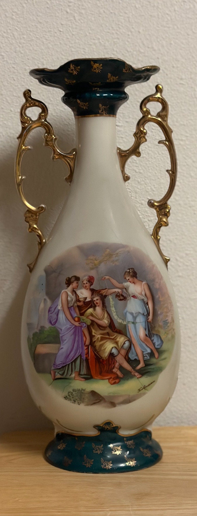 Victoria Carlsbad Austria Porcelain Double Handle Vase - Etsy