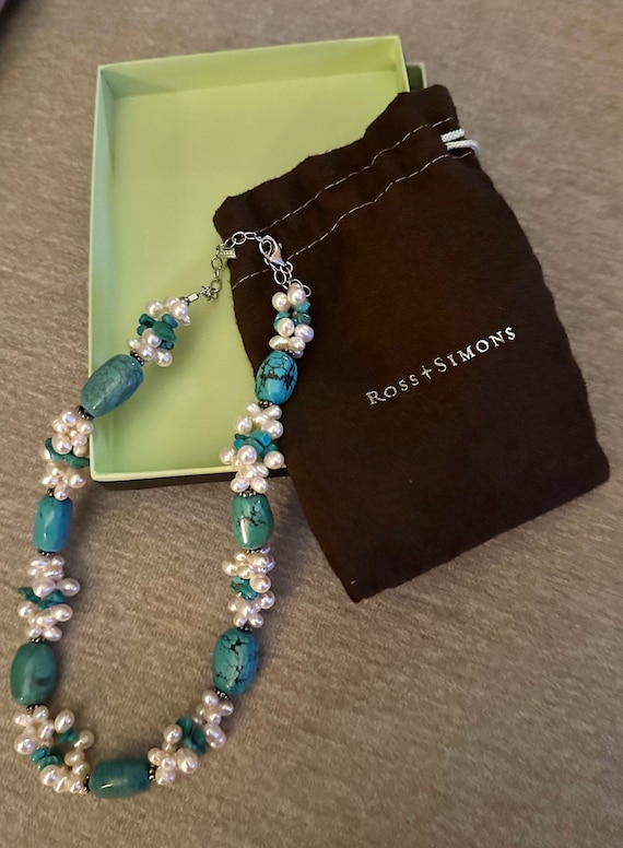 Ross Simons turquoise & pearl necklace