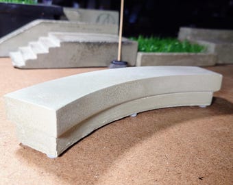 Concrete Curved Ledge Fingerboard Obstacle