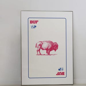 Impressão artística minimalista do Buffalo Bills | Arte de parede da NFL