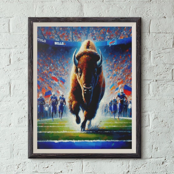 Buffalo Bills Painting | Buffalo Bills Digital Print Out | NFL Wall Art | Man Cave Wall Art |