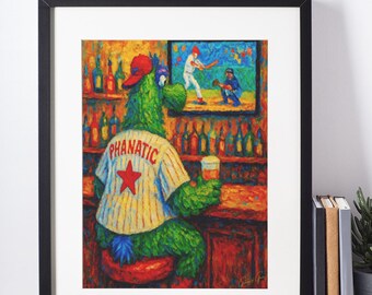 Phillie Phanatic Art Print | Man Cave Sports Decor | Philly Wall Art