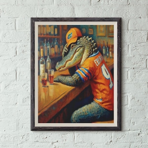 Wydruk artystyczny Florida Gators | Sztuka ścienna Florida Gators | Sztuka ścienna College Sports | Sztuka ścienna University of Florida Man Cave, Office, Sports Bar