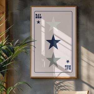 Dallas Cowboys Kunstdruck | Dallas Cowboys Wandkunst | Dallas Cowboys Poster | Dallas Cowboys Spielerkarte Kunstdruck | Cowboys minimalistische Kunst