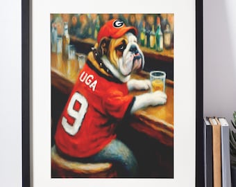 Georgia Bulldogs UGA Painting | University of Georgia Bulldogs Wall Art | Georgia Bulldogs Print Out Artwork