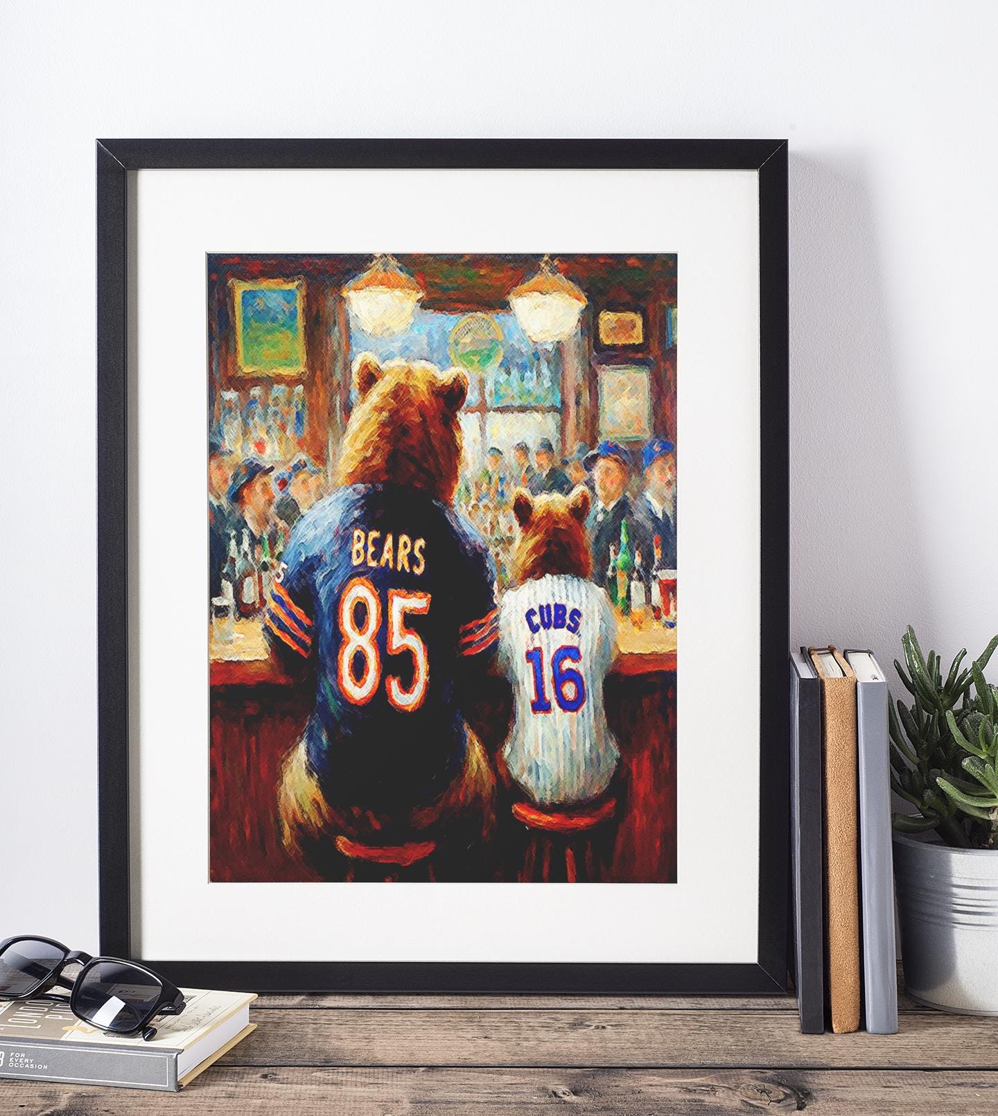 Chicago Bears & Cubs Wall Art | Chicago Sports Print | Chicago Bears Artwork | Chicago Cubs Artwork | Man Cave Art